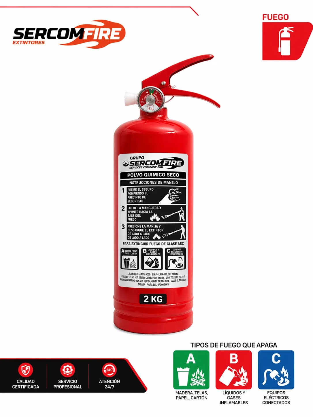 EXTINTOR PQS 2 KG SALVATORE