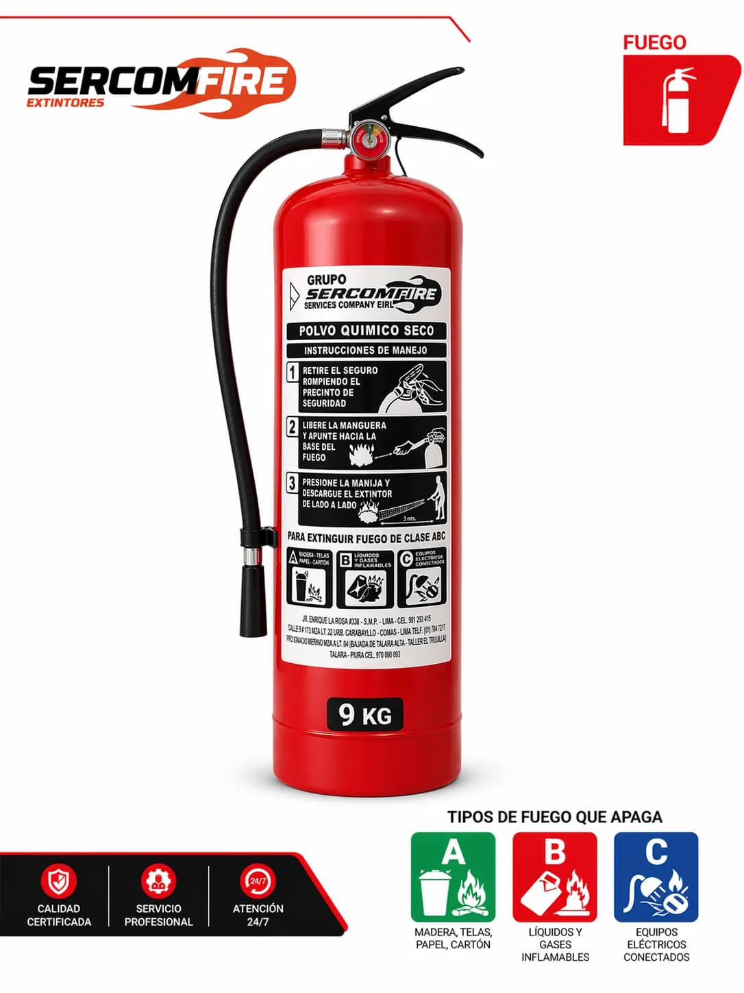 EXTINTOR PQS 9 KG SALVATORE