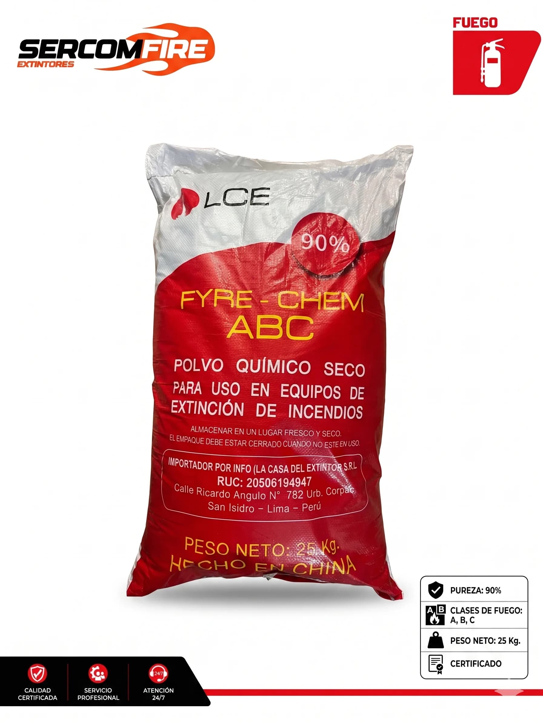 POLVO QUIMICO SECO ABC CHINO LCE 90