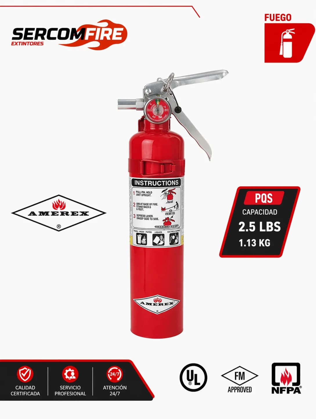 EXTINTOR PQS 2.5 LIBRAS AMEREX