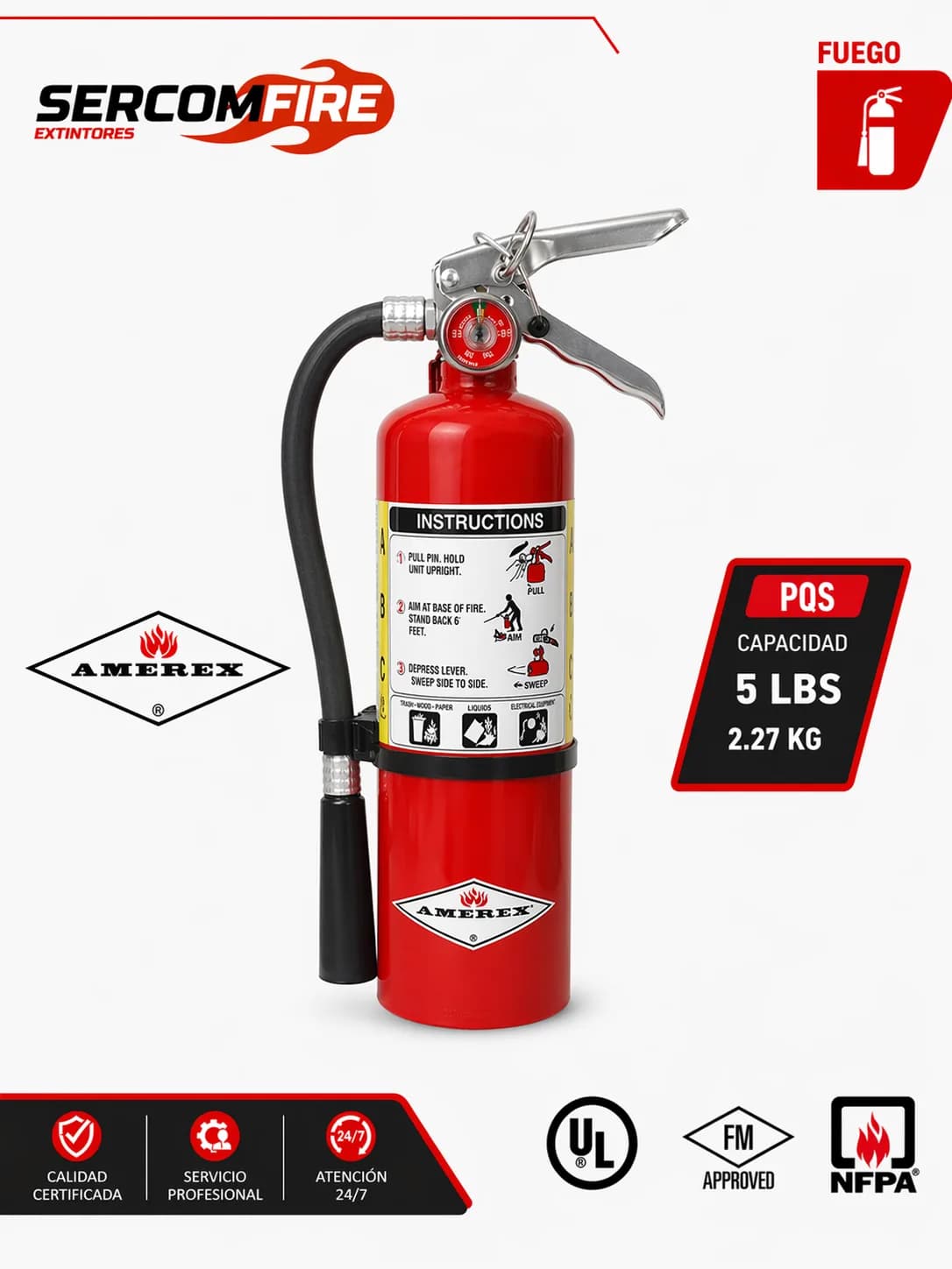 EXTINTOR PQS 5 LIBRAS AMEREX