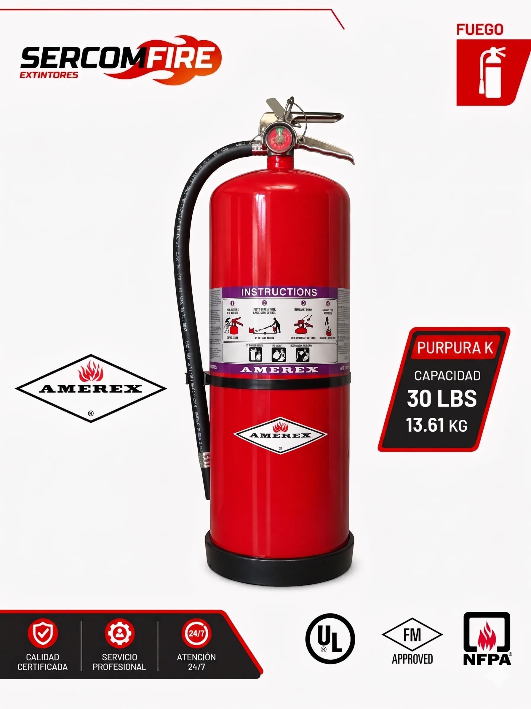 EXTINTOR PURPURA K 30 LIBRAS AMEREX